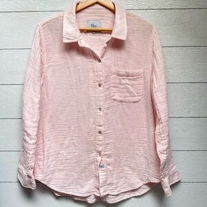 Rails | Organic Cotton Light Pink Lightweight Button Down Ellis Top – | Size L